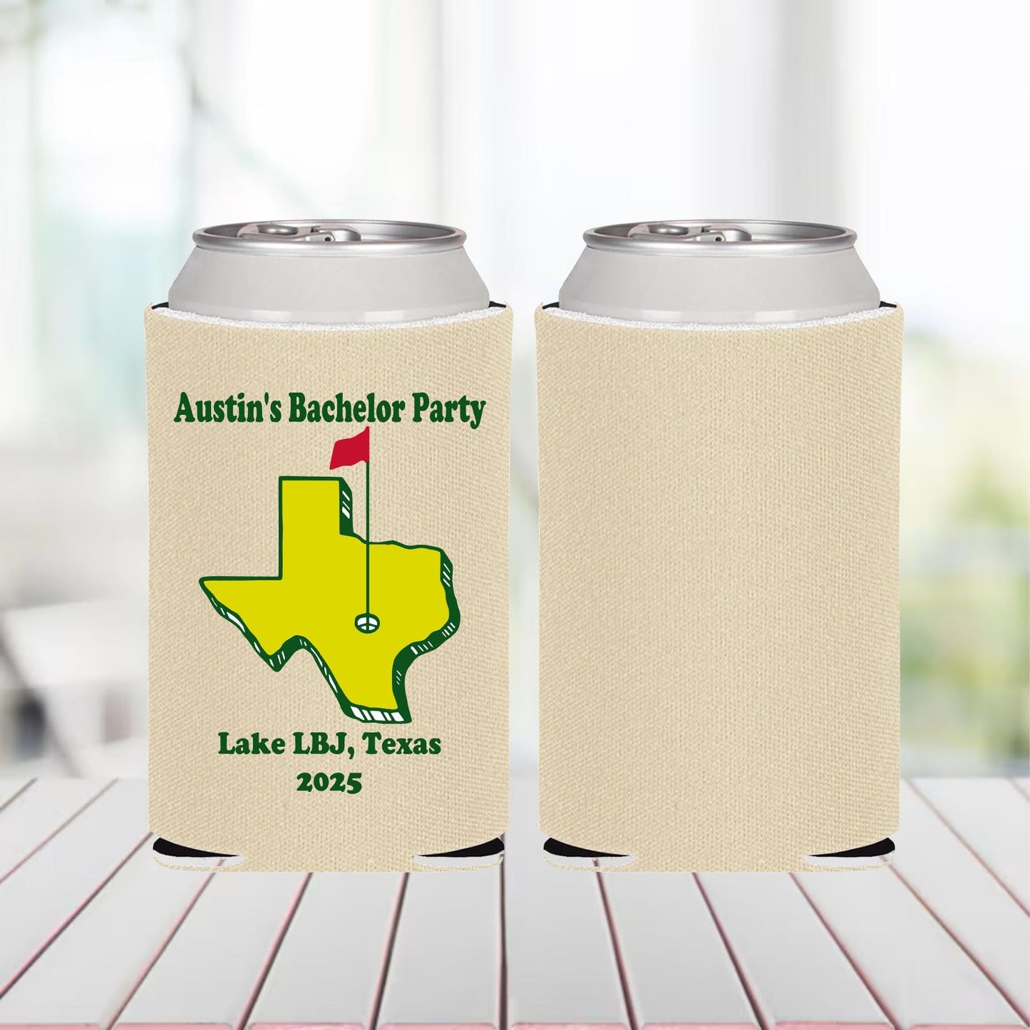 Personalized Texas Golf Bachelor Party Can Cooler: Groomsmen Gift