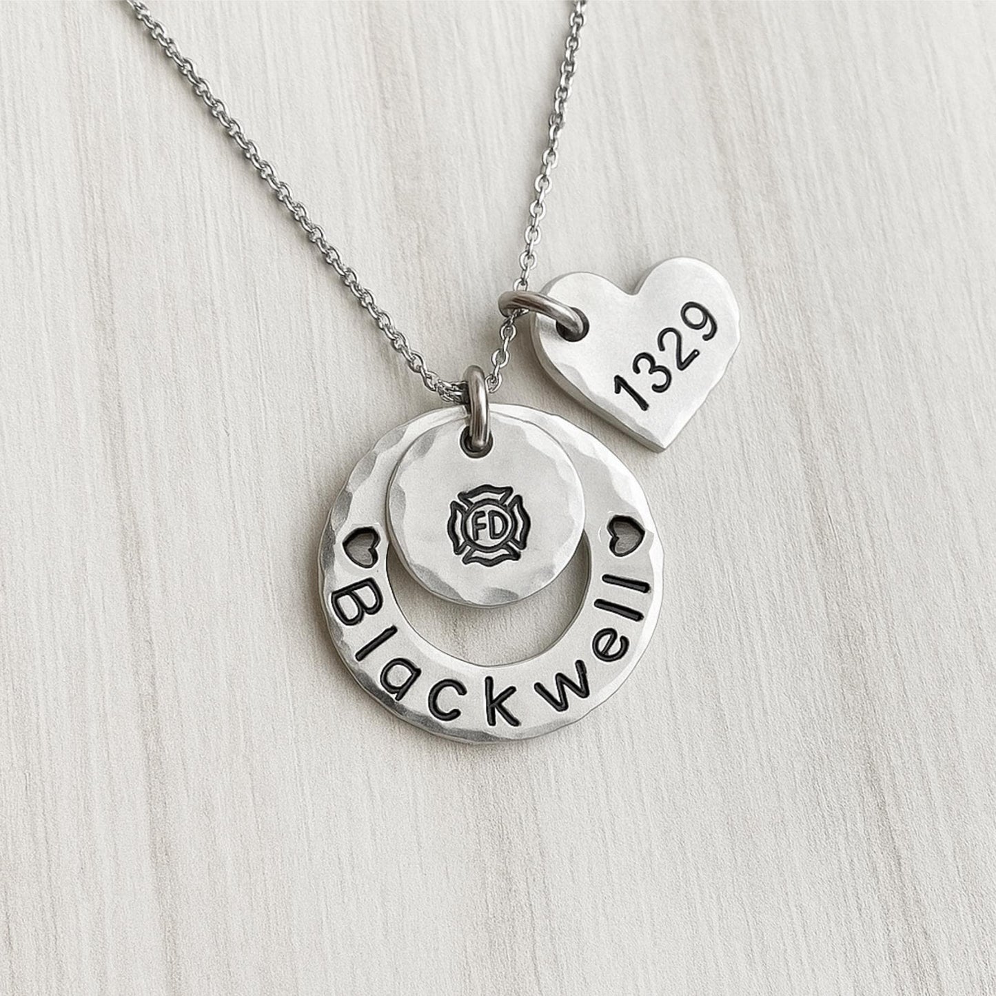 Personalized Firefighter Necklace – Fireman Wife Gift – Custom Name Jewelry – Maltese Cross Necklace – Firefighter Girlfriend Gift