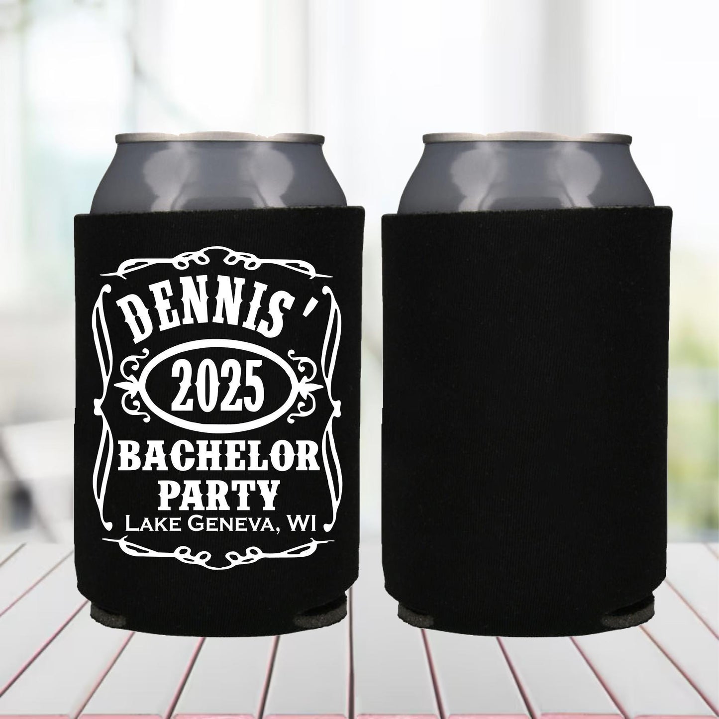Personalized Whiskey Can Cooler: Bachelor Party Favor