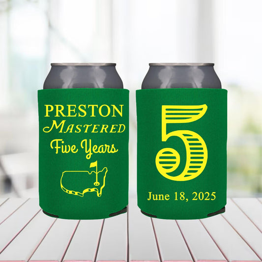 Personalized Golf 5th Birthday Can Coolers: Par-Tee Party Favors