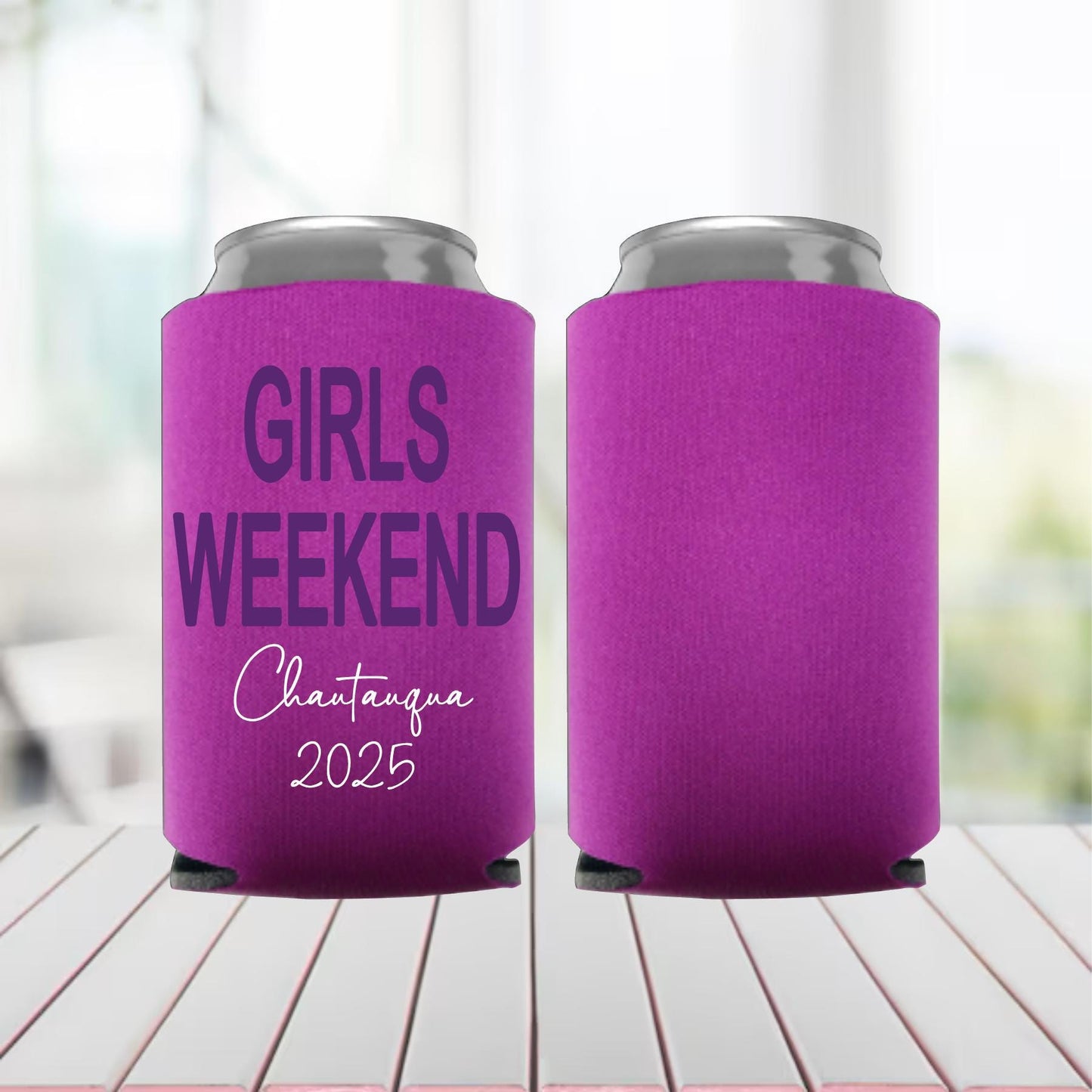 Personalized Girls Weekend Can Coolers: Custom Party Favors