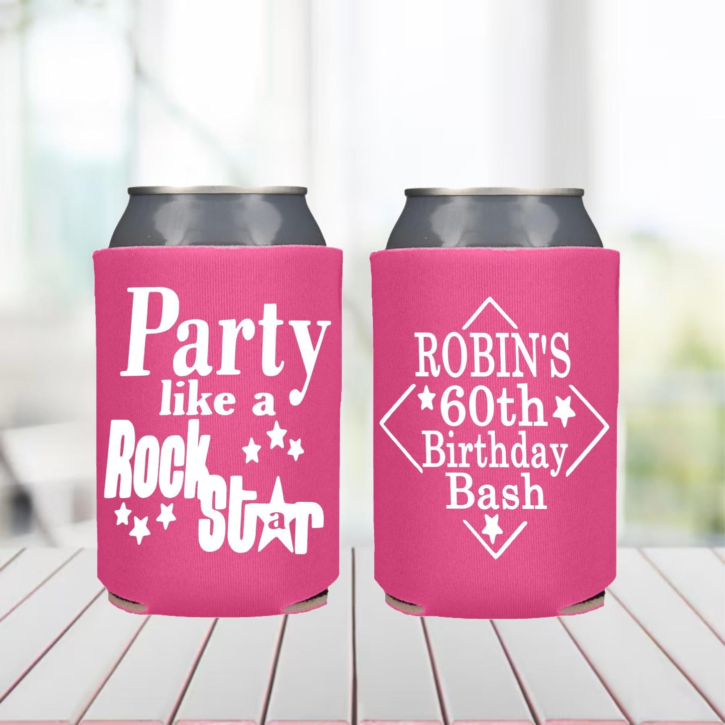Rockstar Party Can Coolers: Personalized Music Theme Favor