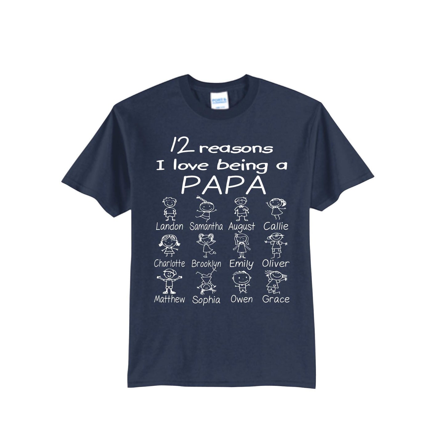 Custom Grandpa Shirt with Grandkids Names Grandpa 2025 Shirt New Grandpa Tshirt Grandparents Gift Custom Dad Shirt Stick Figures Shirt