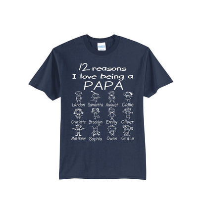 Custom Grandpa Shirt with Grandkids Names Grandpa 2025 Shirt New Grandpa Tshirt Grandparents Gift Custom Dad Shirt Stick Figures Shirt