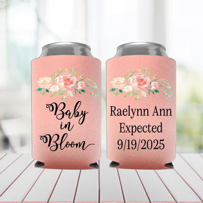 Baby In Bloom Shower Favors: Custom Can Holders, Flower Design