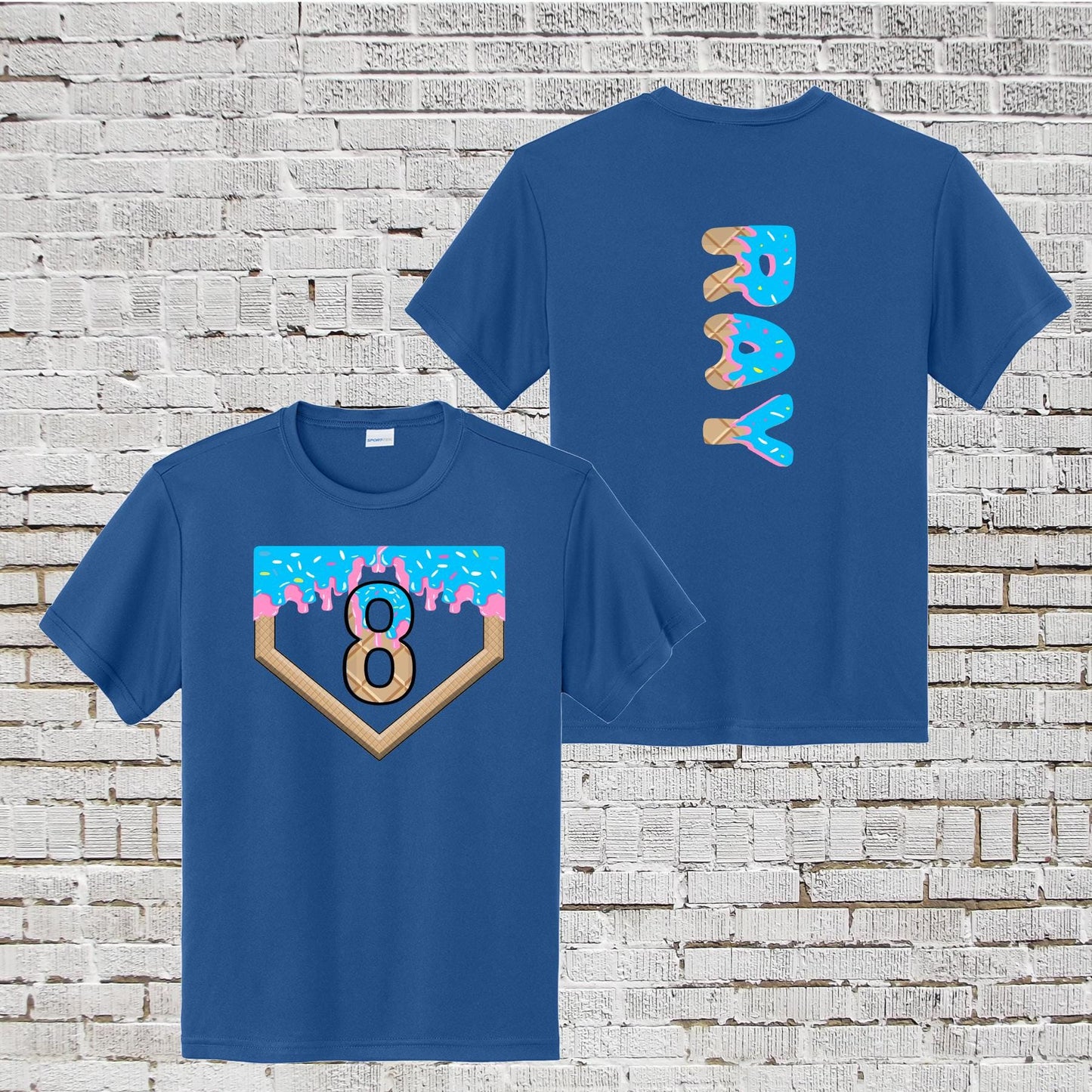 9th Birthday Baseball Shirt Baseball Drip Tshirt Baseball Birthday Shirt Number 9 Ice Cream Shirt Blue Ice Cream Shirt 9 Baseball Number