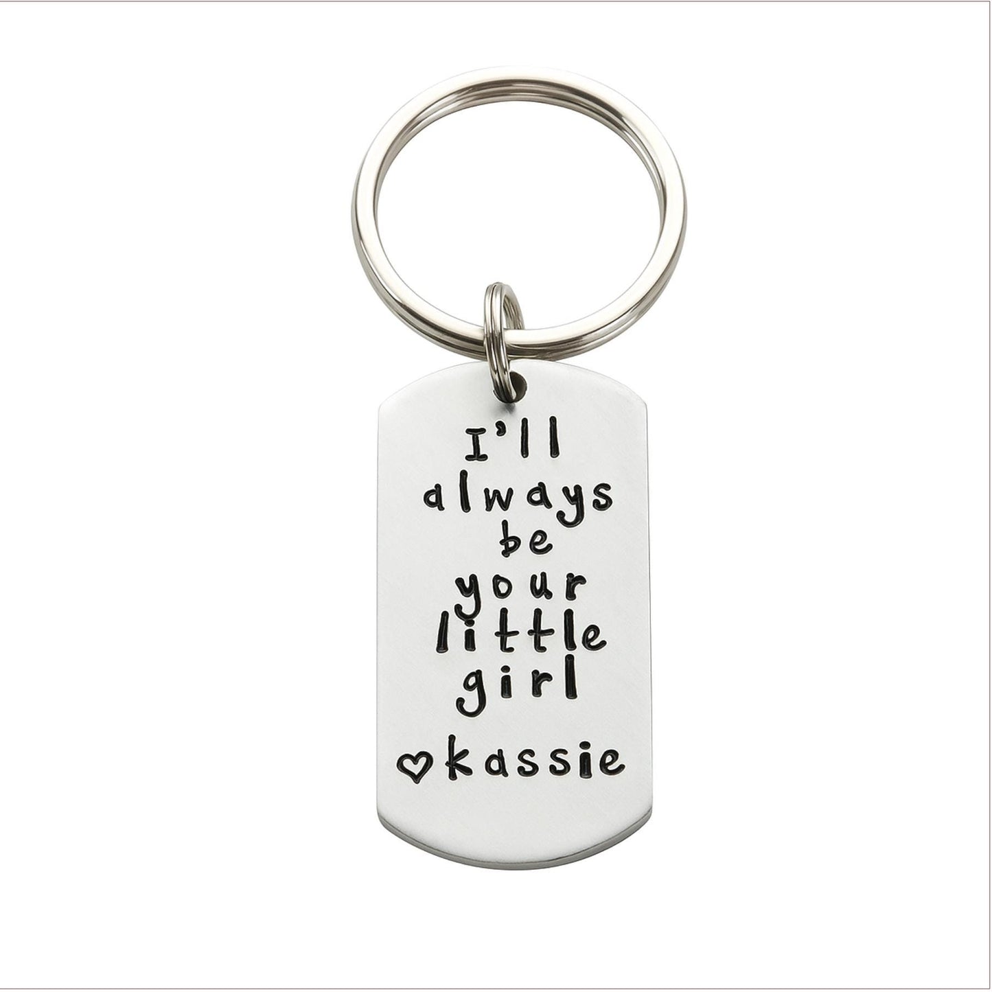 Father of the Bride Keychain – Personalized Wedding Gift from Daughter | Sentimental Keepsake for Dad | Aluminum Hand stamped Key Ring