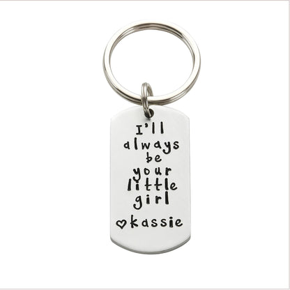 Father of the Bride Keychain – Personalized Wedding Gift from Daughter | Sentimental Keepsake for Dad | Aluminum Hand stamped Key Ring