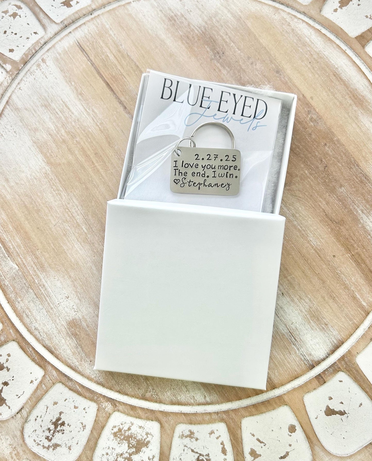 Funny Love Keychain – I Love You More The End I Win – Personalized Gift for Him – Valentines Day Gift – Husband Boyfriend Key Ring