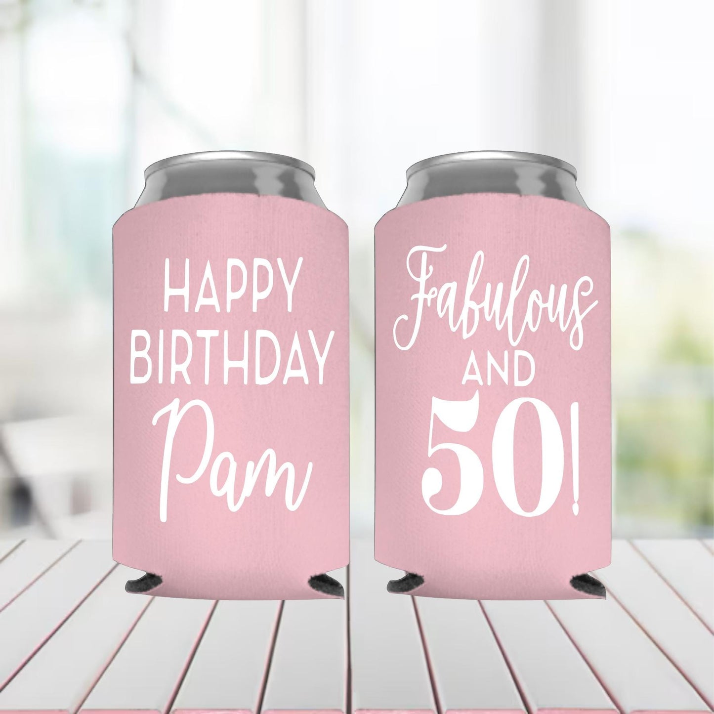 Fabulous and 50 50th Birthday Can Coolers 50 and Fabulous Cheers to 50 Years Birthday Party Can Coolers Can Coolers for 50th Birthday Favor