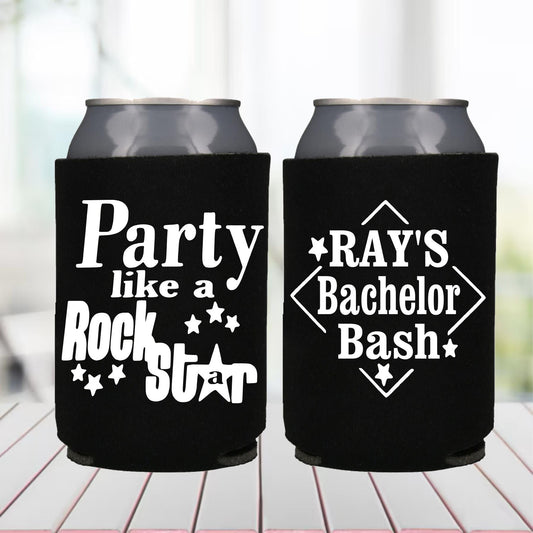 Rockstar Party Can Coolers: Personalized Music Theme Favor