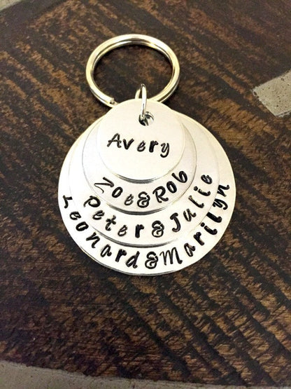 Name Keychain Handstamped Keychain Personalized Keychain Custom Keychain Custom Gift Gift for Mom Gift for Sister Dad Keychain