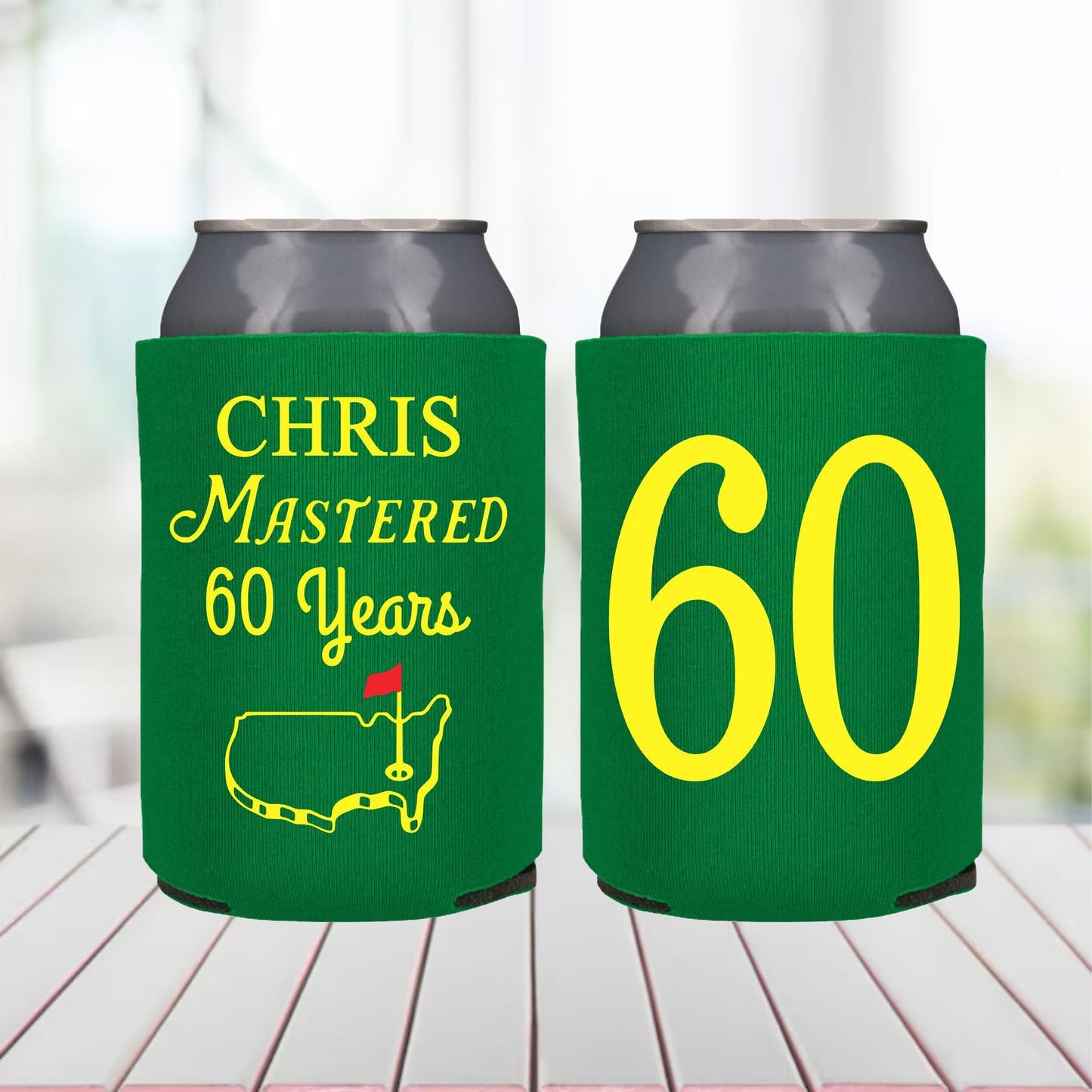 60th Golf Birthday, Mastered 60 Years Party, 60 Years Birthday, Golf Party Favors, Golf Birthday Can Coolers, Custom Golf Party Favors