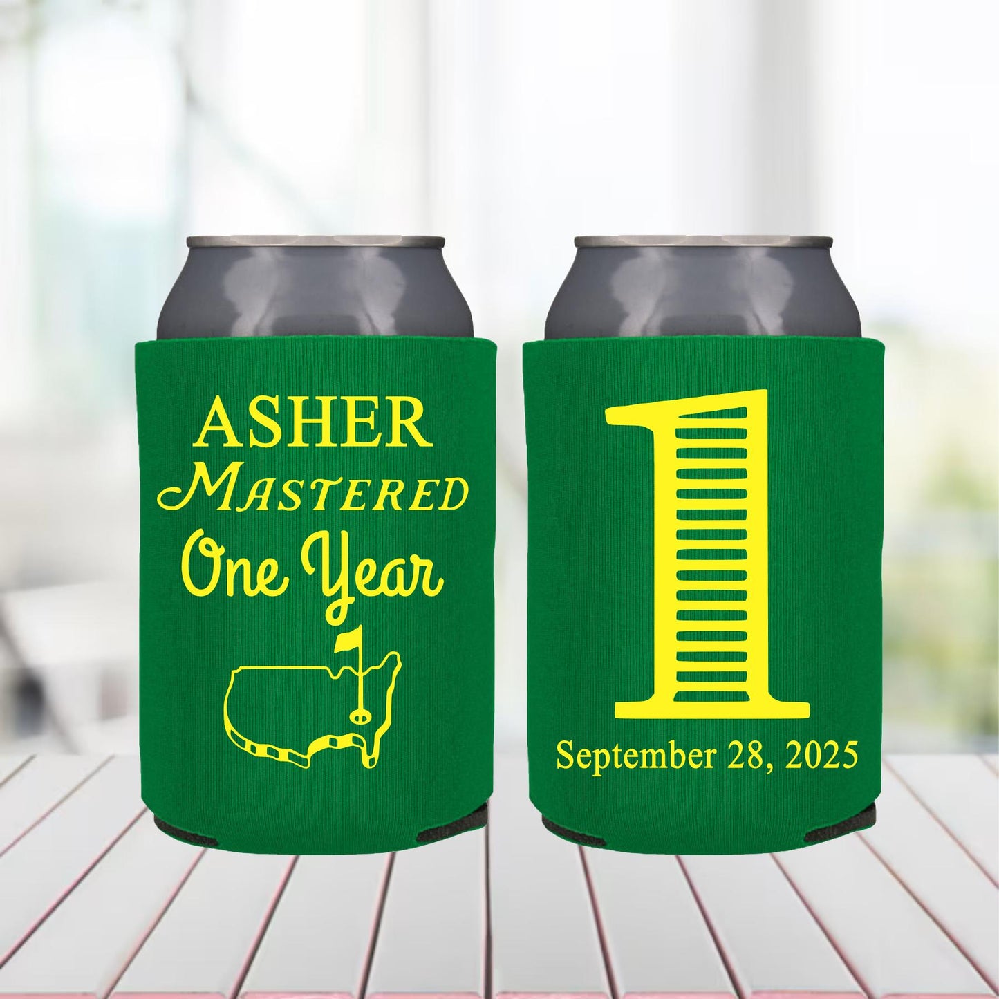 Personalized Golf 5th Birthday Can Coolers: Par-Tee Party Favors