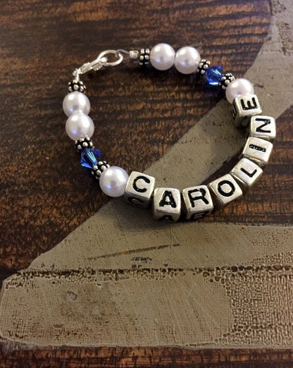 Toddler Bracelet Childs Name Bracelet Granddaughter Bracelet Personalized Bracelet Little Girls Jewelry