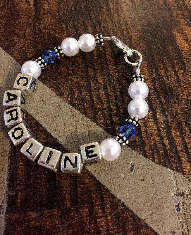 Toddler Bracelet Childs Name Bracelet Granddaughter Bracelet Personalized Bracelet Little Girls Jewelry