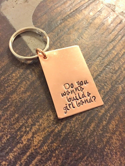 Quote Keychain Special Message Keychain Handstamped Keychain Personalized Keychain Custom Keychain Copper Keychain Gift Keychain