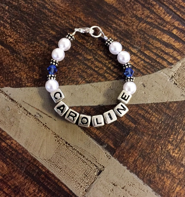 Toddler Bracelet Childs Name Bracelet Granddaughter Bracelet Personalized Bracelet Little Girls Jewelry