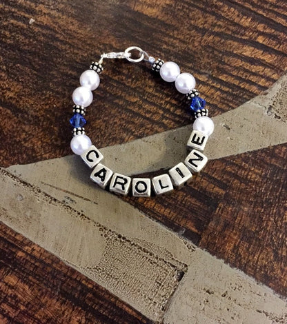 Toddler Bracelet Childs Name Bracelet Granddaughter Bracelet Personalized Bracelet Little Girls Jewelry
