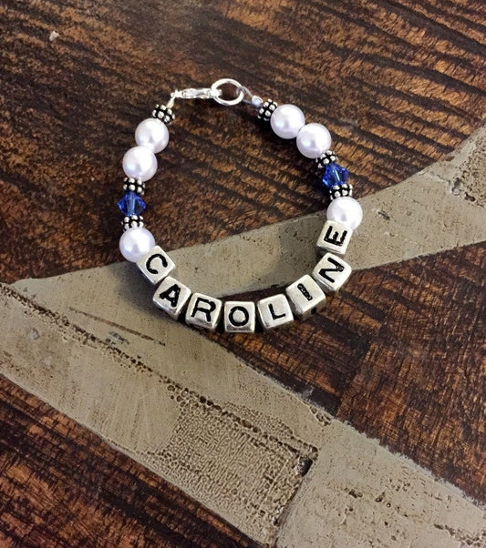 Toddler Bracelet Childs Name Bracelet Granddaughter Bracelet Personalized Bracelet Little Girls Jewelry