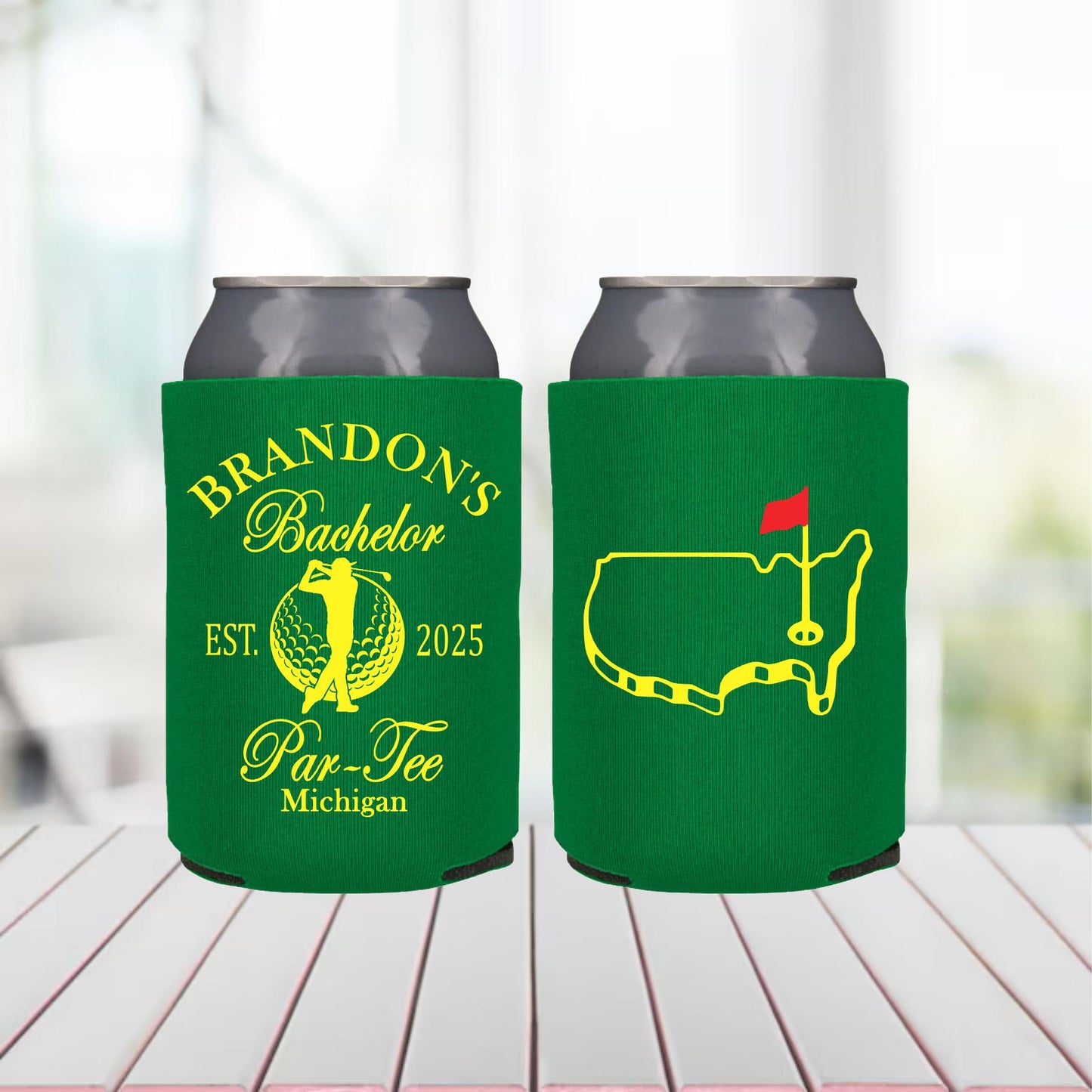 Personalized Golf Bachelor Party Can Coolers: Last Swing Before The Ring