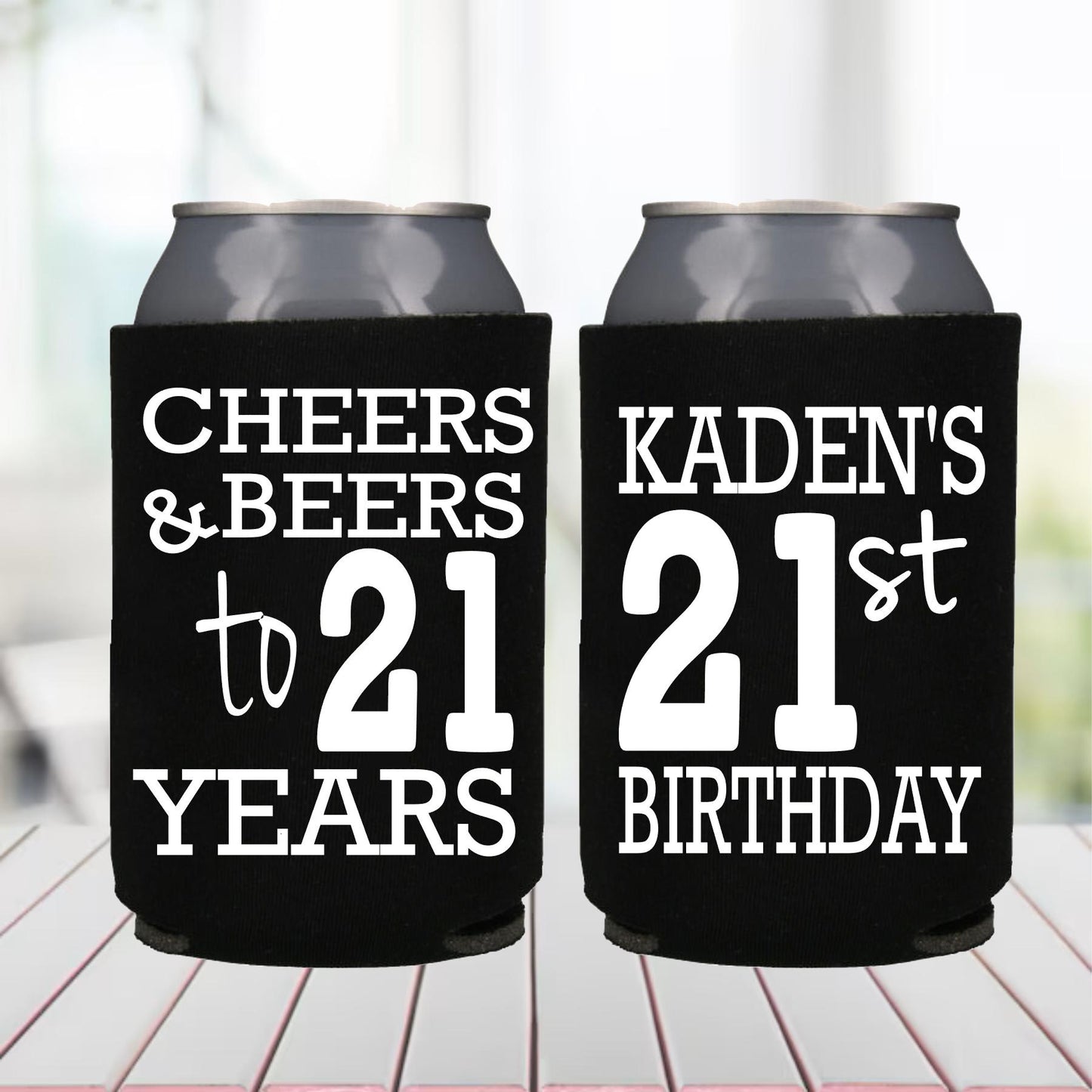 Personalized 21st Birthday Can Coolers: Legal AF Party Favors