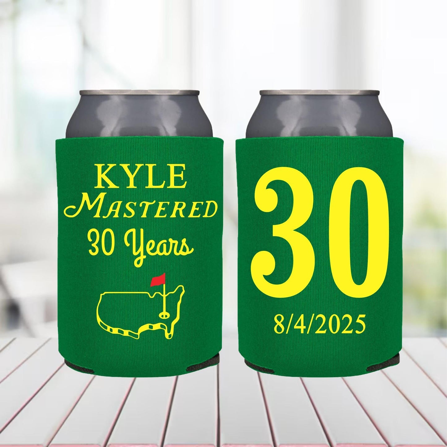 Personalized Golf ParTee Can Cooler: 30th Birthday Party Favor