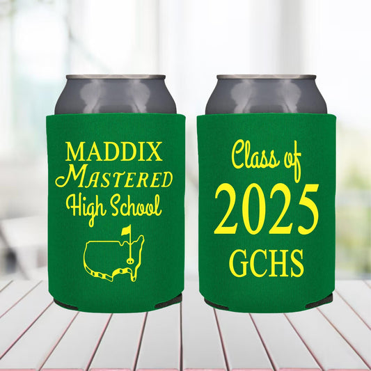 Golf Graduation Party Favor: Personalized Can Cooler