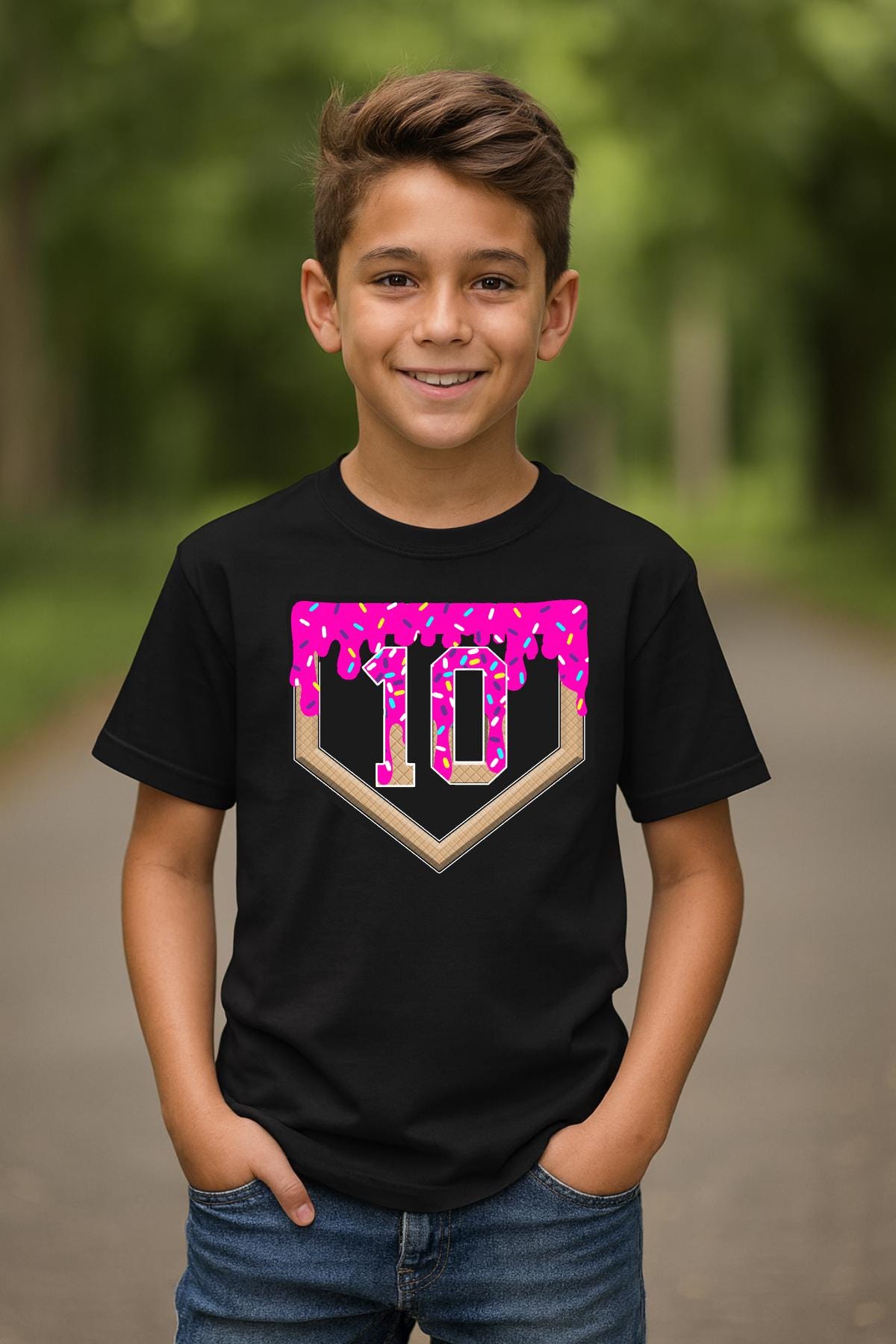 10th Birthday Baseball Drip Shirt, Birthday Boy Shirt, Baseball Birthday Shirt, Ice Cream Drip Tee, Personalized Baseball Drip Shirt