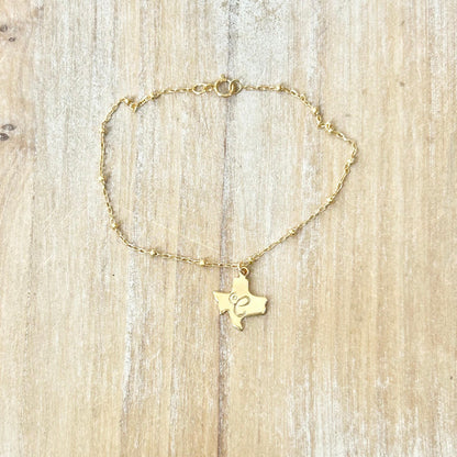 Dainty Texas Initial Bracelet – 14K Gold Filled, Personalized Gift