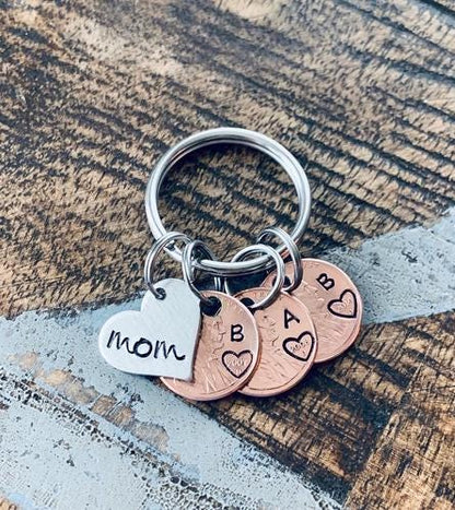 Custom Penny Keychain - Mother’s Day Penny Keychain - Birth Year Remembrance Keepsake - Personalized Family Initials and Birth Year Gift