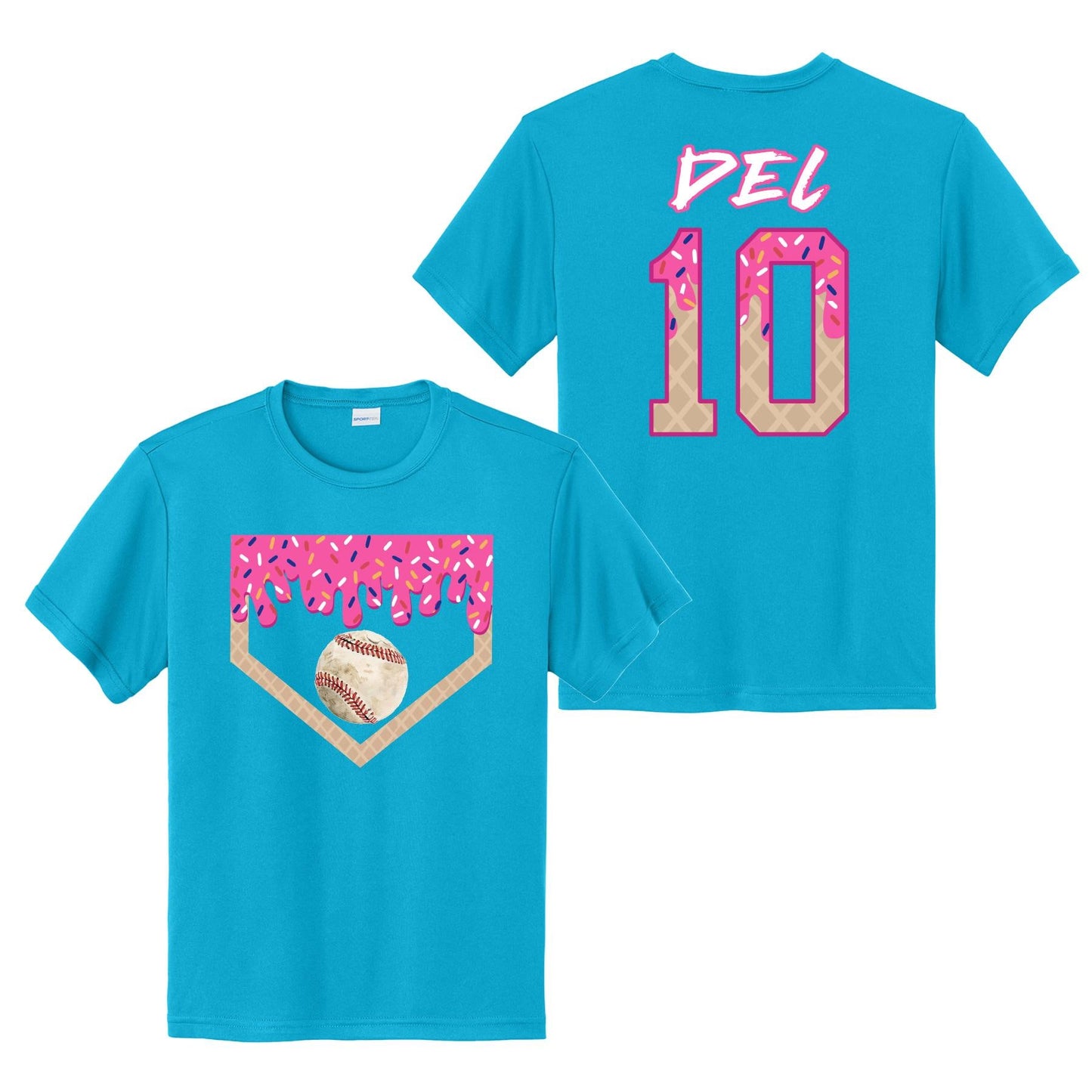 Custom Baseball Birthday Shirt: Dri-Fit Ice Cream Number Tee
