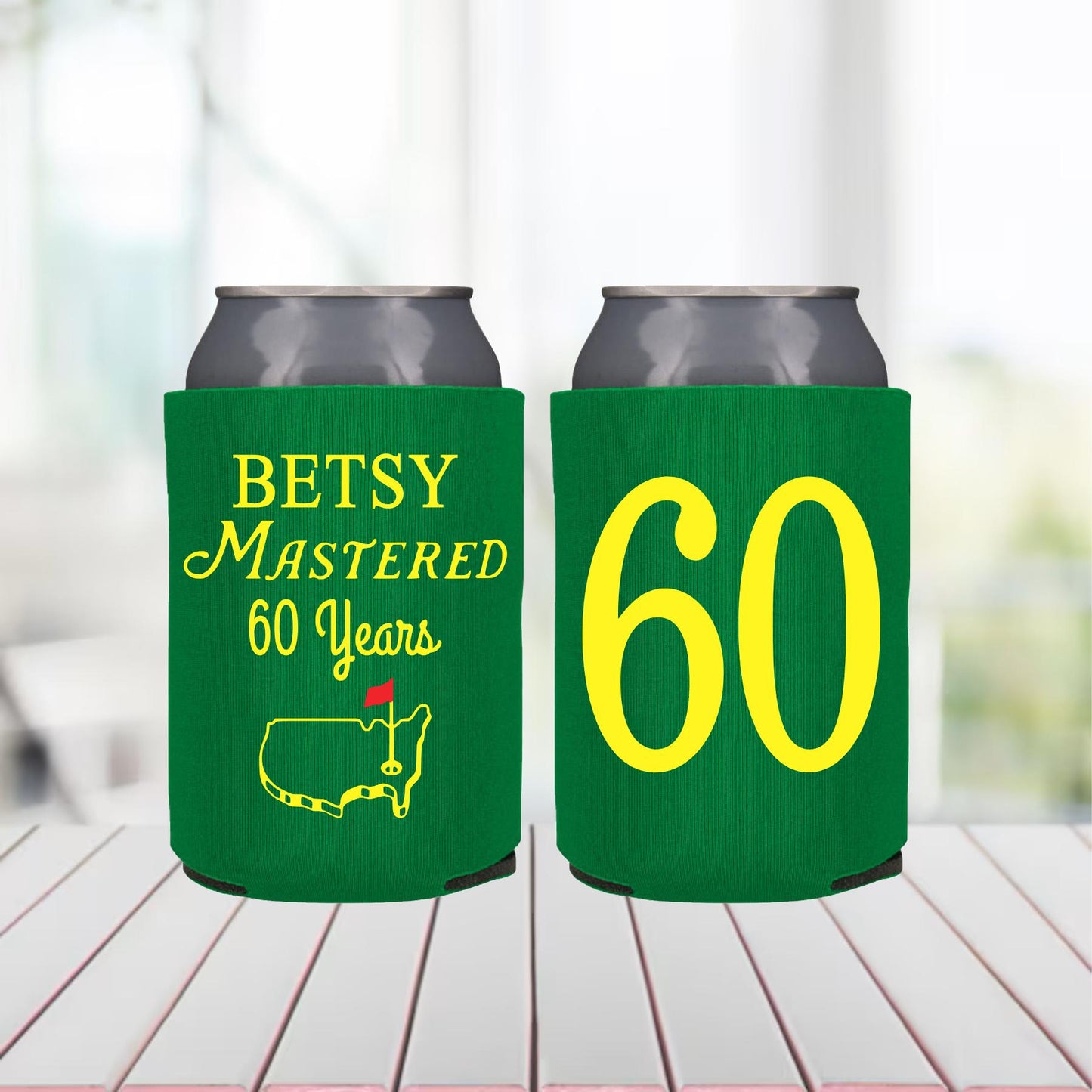 60th Golf Birthday, Mastered 60 Years Party, 60 Years Birthday, Golf Party Favors, Golf Birthday Can Coolers, Custom Golf Party Favors