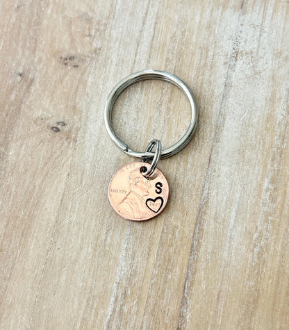 Custom Penny Keychain - Mother’s Day Penny Keychain - Birth Year Remembrance Keepsake - Personalized Family Initials and Birth Year Gift