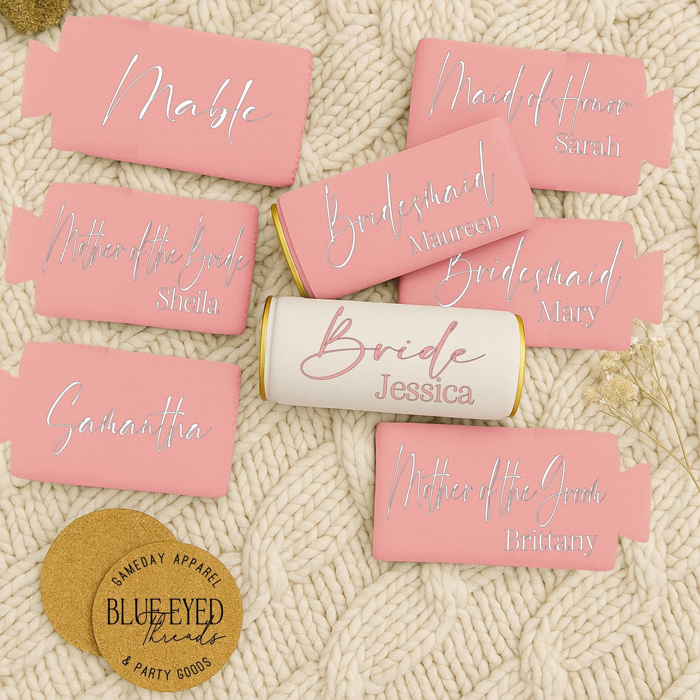 Custom Bridesmaid Proposal Can Coolers with Names, Bridal Party Favors, Bride Gift, Bridesmaid Cans, Maid & Matron of Honor Gifts, Groom Can