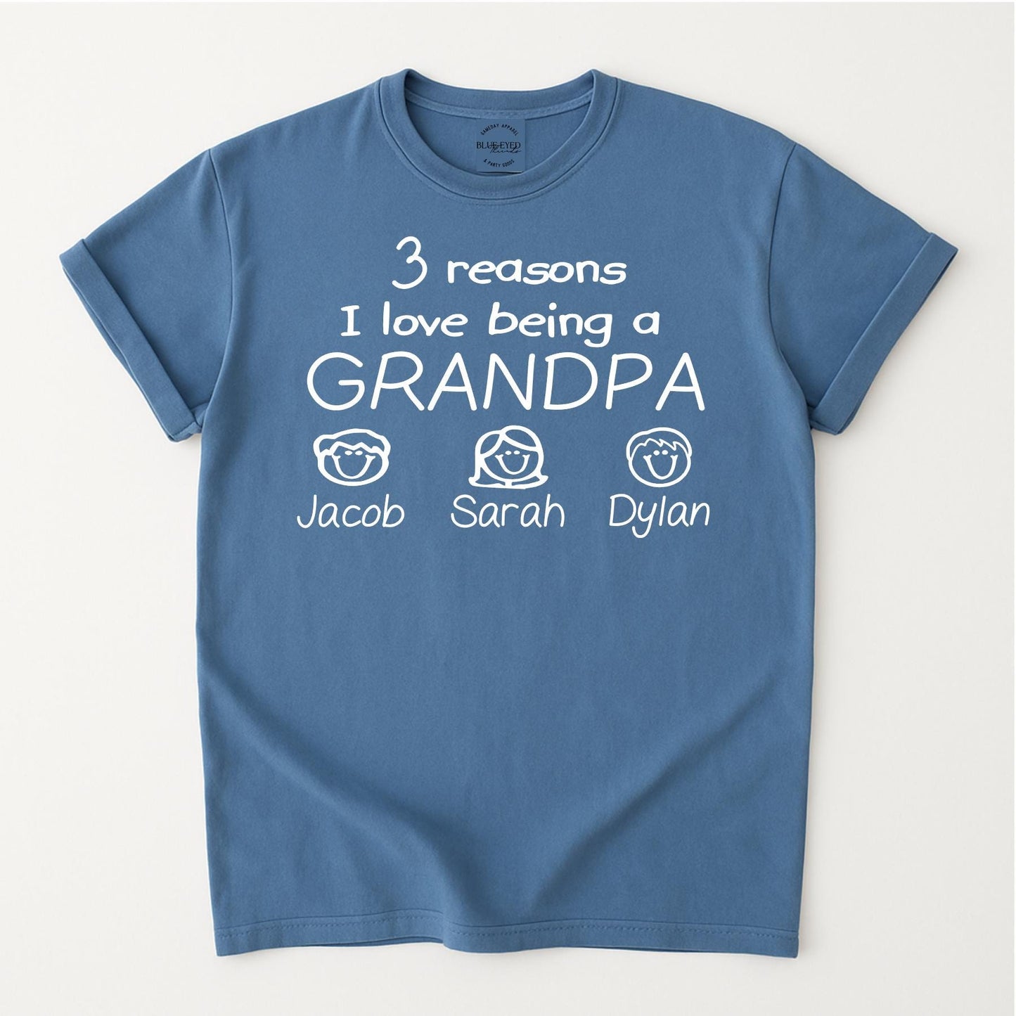 Custom Grandpa Shirt with Grandkids Names, Customized Father's Day Gift for Grandparent, Personalized Grandpa Shirt with Grandchildren Names