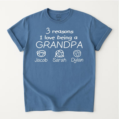 Custom Grandpa Shirt with Grandkids Names, Customized Father's Day Gift for Grandparent, Personalized Grandpa Shirt with Grandchildren Names
