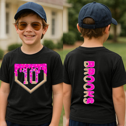 10th Birthday Baseball Drip Shirt, Birthday Boy Shirt, Baseball Birthday Shirt, Ice Cream Drip Tee, Personalized Baseball Drip Shirt
