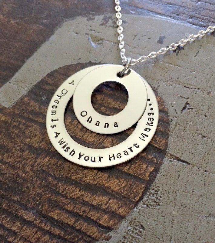 Personalized Necklace Mothers Day Gift Customized Washer Necklace Quote Necklace Gift For Her Message Necklace Handstamped Necklace