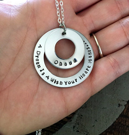 Personalized Necklace Mothers Day Gift Customized Washer Necklace Quote Necklace Gift For Her Message Necklace Handstamped Necklace