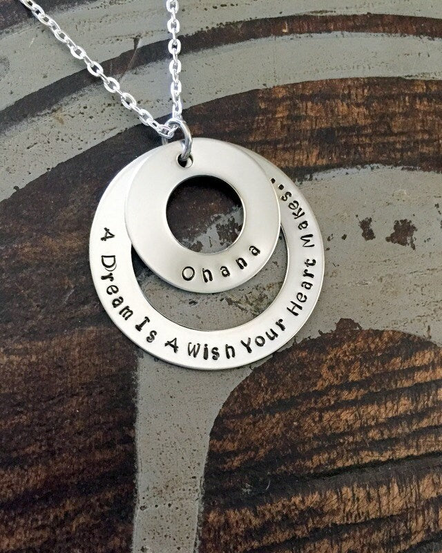Personalized Necklace Mothers Day Gift Customized Washer Necklace Quote Necklace Gift For Her Message Necklace Handstamped Necklace
