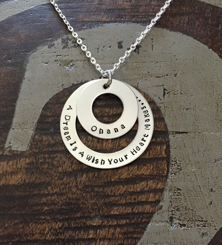 Personalized Necklace Mothers Day Gift Customized Washer Necklace Quote Necklace Gift For Her Message Necklace Handstamped Necklace
