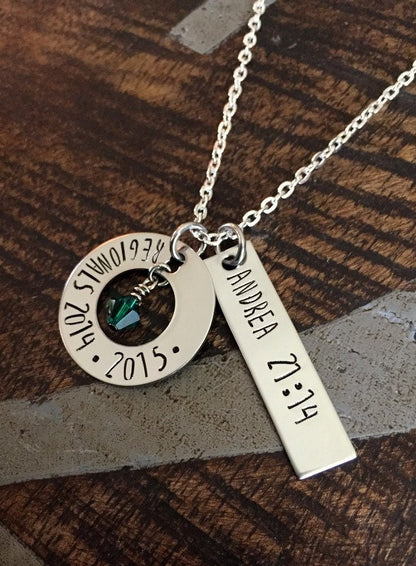 Cross Country Necklace Handstamped Necklace Personalized Running Jewelry School Team XC Track Coach Gift Varsity JV Invitational