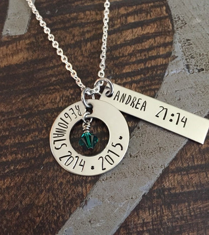 Cross Country Necklace Handstamped Necklace Personalized Running Jewelry School Team XC Track Coach Gift Varsity JV Invitational