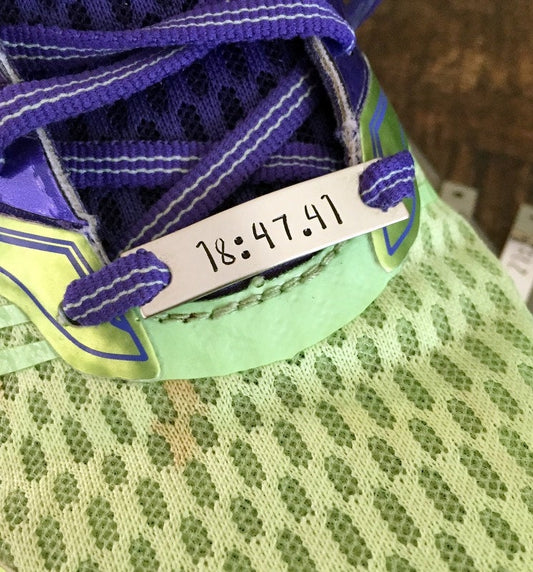 Shoelace Tag Handsamped Tag Runner Gift Gift for Runner Track Tag Running Time Personalized Shoetag Custom Shoetag Cross Country Gift