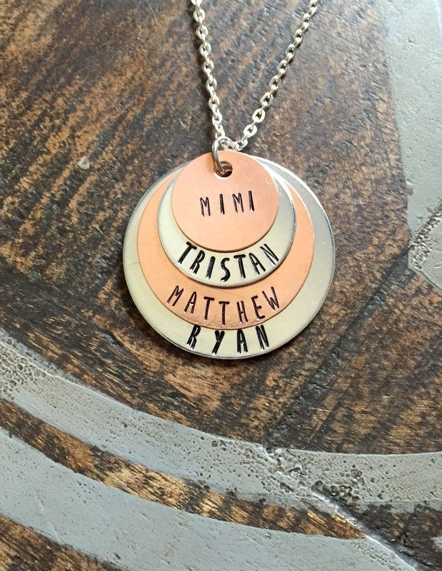 Mimi Necklace Grandma Necklace Handstamped Necklace Copper Jewelry Personalized Necklace Gift for Mimi Gift for Grandma Mothers Day Gift