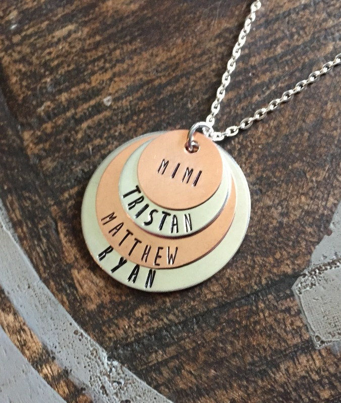 Mimi Necklace Grandma Necklace Handstamped Necklace Copper Jewelry Personalized Necklace Gift for Mimi Gift for Grandma Mothers Day Gift