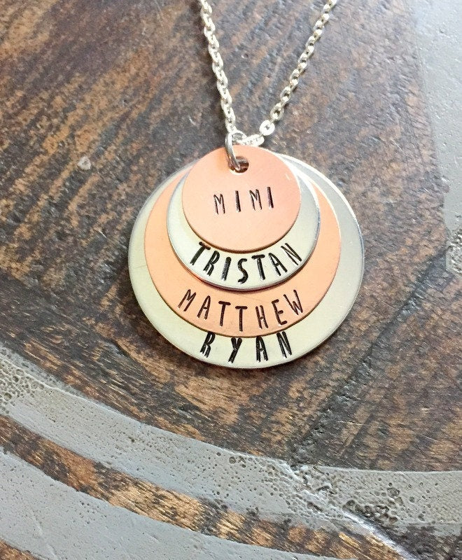Mimi Necklace Grandma Necklace Handstamped Necklace Copper Jewelry Personalized Necklace Gift for Mimi Gift for Grandma Mothers Day Gift