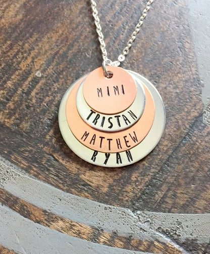 Mimi Necklace Grandma Necklace Handstamped Necklace Copper Jewelry Personalized Necklace Gift for Mimi Gift for Grandma Mothers Day Gift