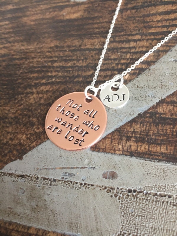 Wander Necklace Handstamped Necklace Custom Necklace Personalized Quote Necklace Sentimental Jewelry Gift for Friend Copper Necklace